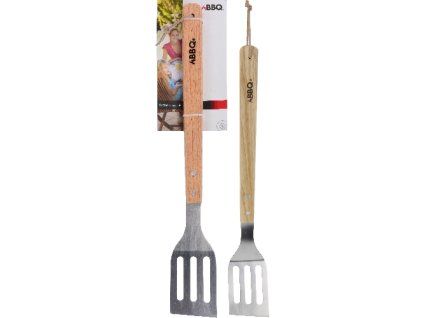 Nerezova grilovaci obracecka s drevenou rukojeti 46 cm