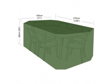 plachta krycí na set 6 židlí+obdél.stůl 270 x 180 x 89 cm, PE 90g/m2