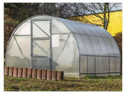 Zahradní skleník Gutta ATLAS 4 x 3 m, 4 mm  + 5 tyčí na rajčata + sada těsnění + výztuha skleníku