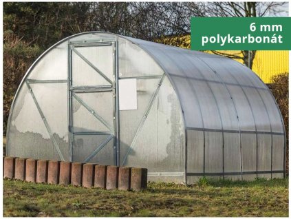Zahradní skleník Gutta ATLAS 4 x 3 m, 6 mm  + 5 tyčí na rajčata + sada těsnění + výztuha skleníku