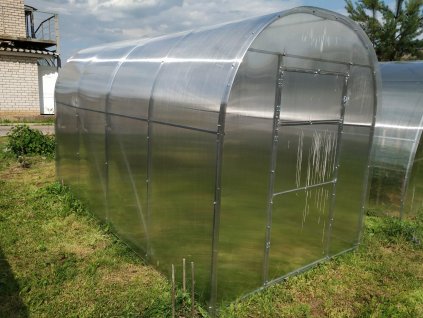 Zahradní skleník Lanitplast DODO 210 - 2,10 x 4 m, 4 mm  + teploměr/vlhkoměr + 4 x tyče na rajčata