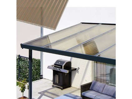Hliníková pergola Terrassendach Premium 3,09 x 3,06 M - bronzový akryl / antracit