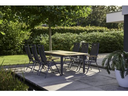 Zahradní souprava Concept s 6 křesly Salvatore, teakové područky