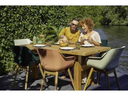 Zahradní set - teakový stůl Yasmani 180x90cm + 4ks židle Sophie, indian orange