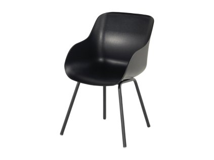Jídelní židle Sophie Rondo Organic s alu podnoží, Carbon Black