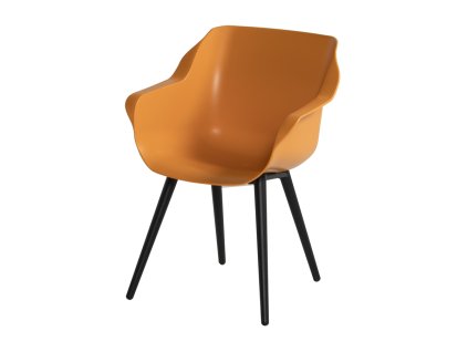 Jídelní židle Sophie Studio s ALU podnoží, plastová,indian orande