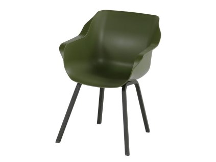 Jídelní židle Sophie Element s ALU podnoží, Moss Green