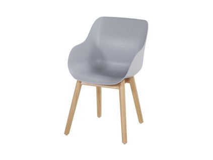 Jídelní židle Sophie Organic s teakovou podnoží, misty Grey