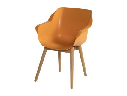 Jídelní židle Sophie Studio s teakovou podnoží, indian orande