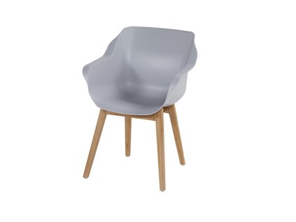 Jídelní židle Sophie Studio s teakovou podnoží, Misty Grey