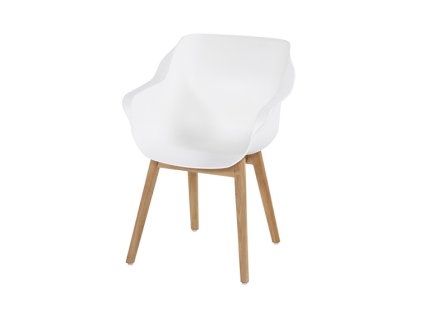 Jídelní židle Sophie Studio s teakovou podnoží, Royal White
