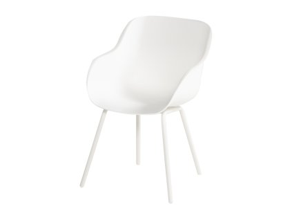 Jídelní židle Sophie Rondo Elegance, plastová s alu podnoží, Royal White