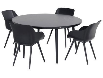 Zahradní souprava Sophie Rondo, 4 x židle v barvě Carbon Black