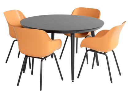 Zahradní souprava Sophie Rondo, 4 x židle v barvě indian orange