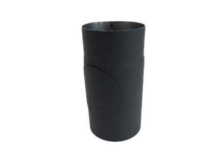 Kourova roura s cisticim otvorem 130 mm, delka 50 cm, tloustka 2 mm, cerna
