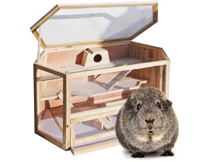 Dřevěná klec pro křečka H1, 115 x 60 x 58 cm