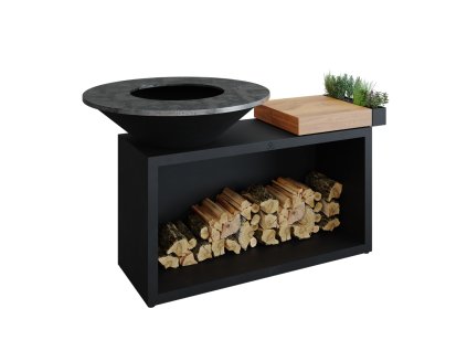 Grilovací ohniště OFYR Island 100 Black Teak Wood