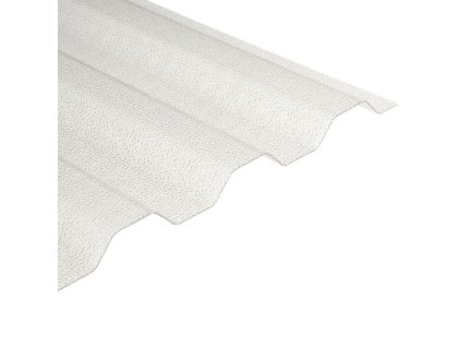 Trapézový polykarbonát čirý s hrubou strukturou 2500 mm 2500 x 1045 x 0,8 mm, cena za 2,61 m2 (1 deska)