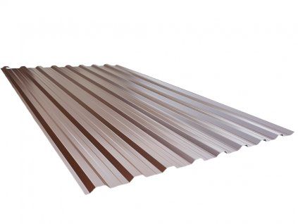 Trapézový plech T18 2000 x 1150 mm hnědá, cena za m2