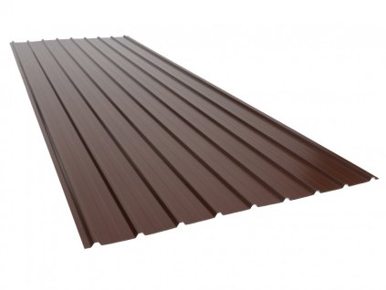 Trapézový plech T12 2000 x 910 mm hnědá, cena za 1,82 m2 (1 deska)