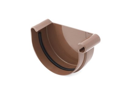 Plastové čelo PVC žlabu Covernit 125 mm pravé 154 x 52 mm hnědá