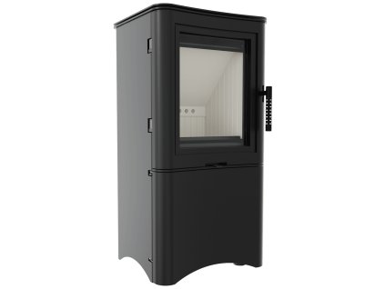 Krbová kamna KRATKI KOZA K5 zásobník s dvířky, černá