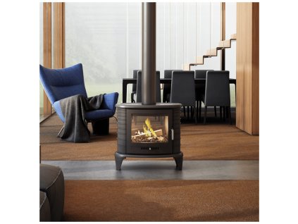 Krbová kamna KRATKI KOZA K8 průhledová, černá