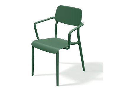 Židle s područkami RIMO, tmavě zelená