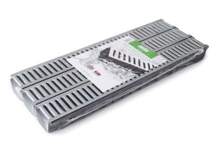 Plastový žlab A15 s pozinkovanou mříží (set), 1000 x 120 x 92 mm