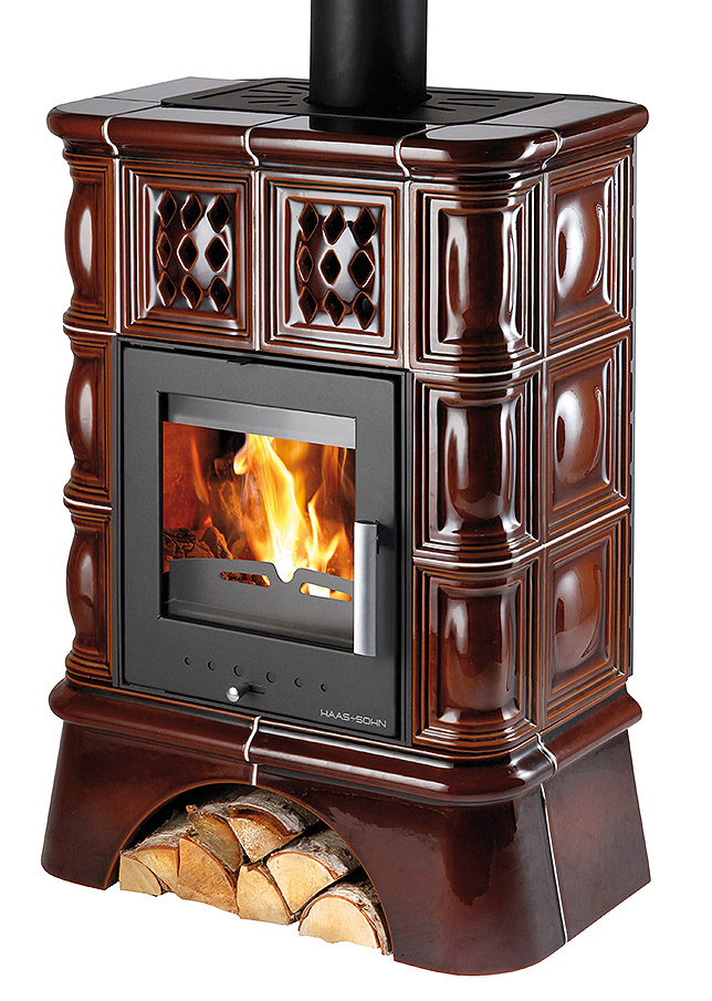 Kamna s výměníkem TREVISO II, kachlový sokl/hnědá kachle HS0433930010000