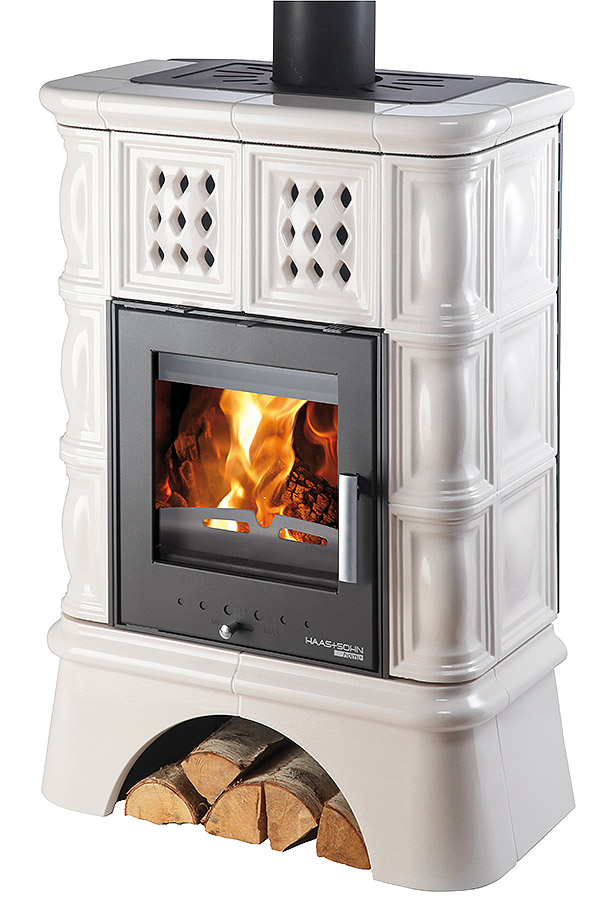 Kamna s výměníkem TREVISO II, kachlový sokl/kachle slonová kost HS0433930030000