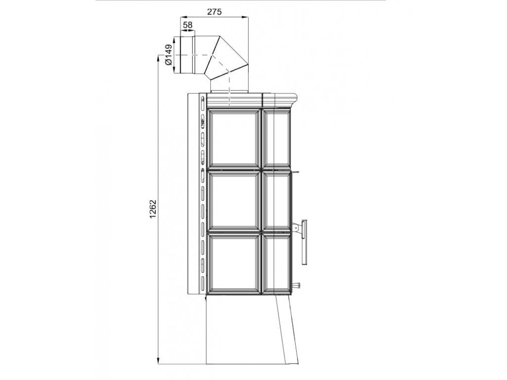 Kamna s výměníkem TREVISO II, kachlový sokl/zelená kachle HS0433930000000 (obrázek 11)