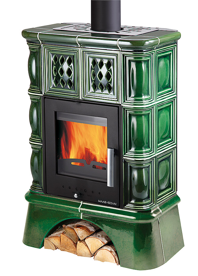 Kamna s výměníkem TREVISO II, kachlový sokl/zelená kachle HS0433930000000
