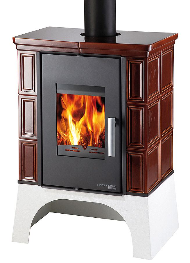 Kachlová kamna s výměníkem EBOLI AL II, hnědá kachle, vychlazovací smyčka HS0332315700000