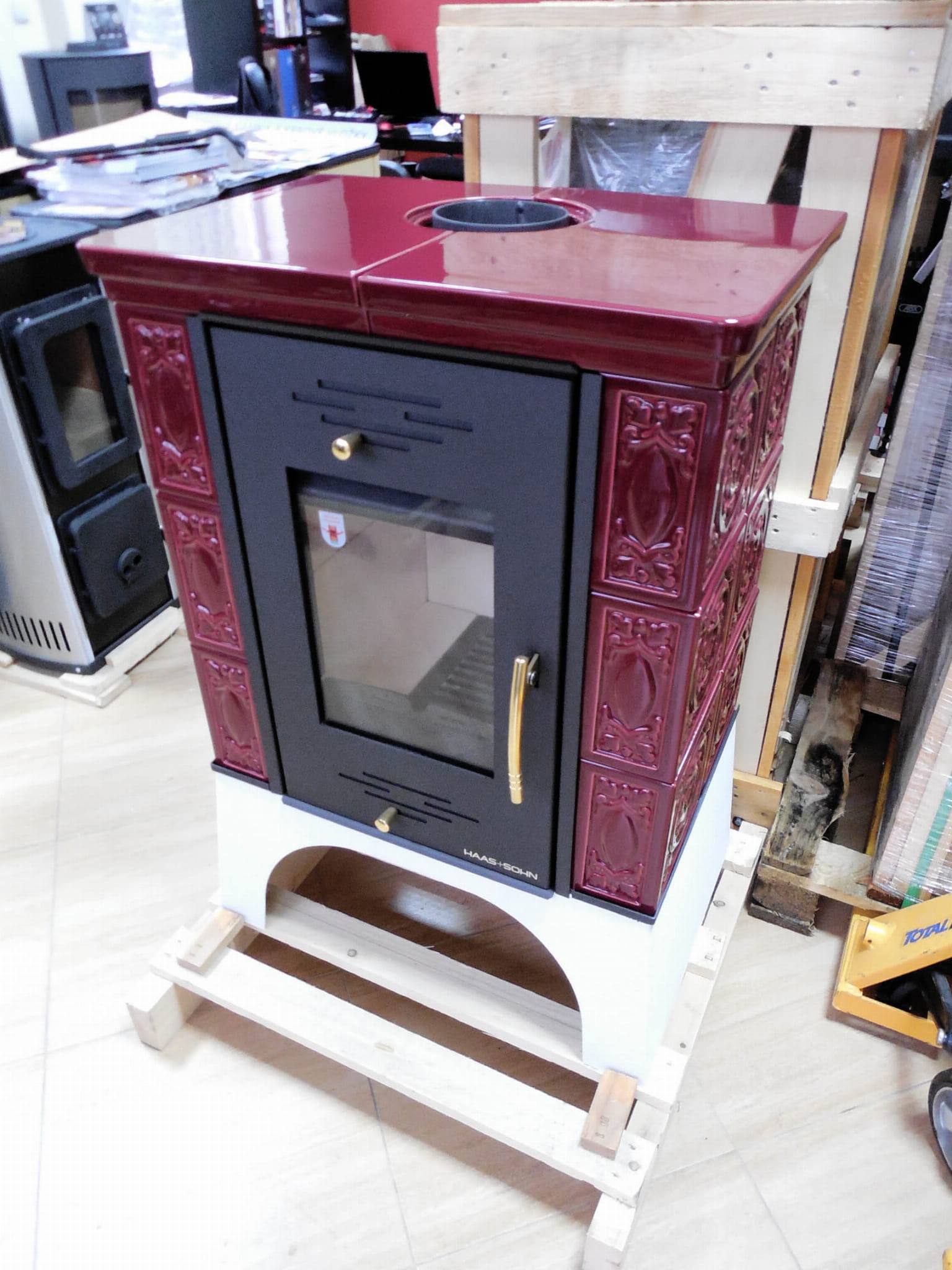 Kamna s výměníkem EMPOLI AL II, BORDEAUX kachle, vychlazovací smyčka HS0332315520000 - Obrázek 2