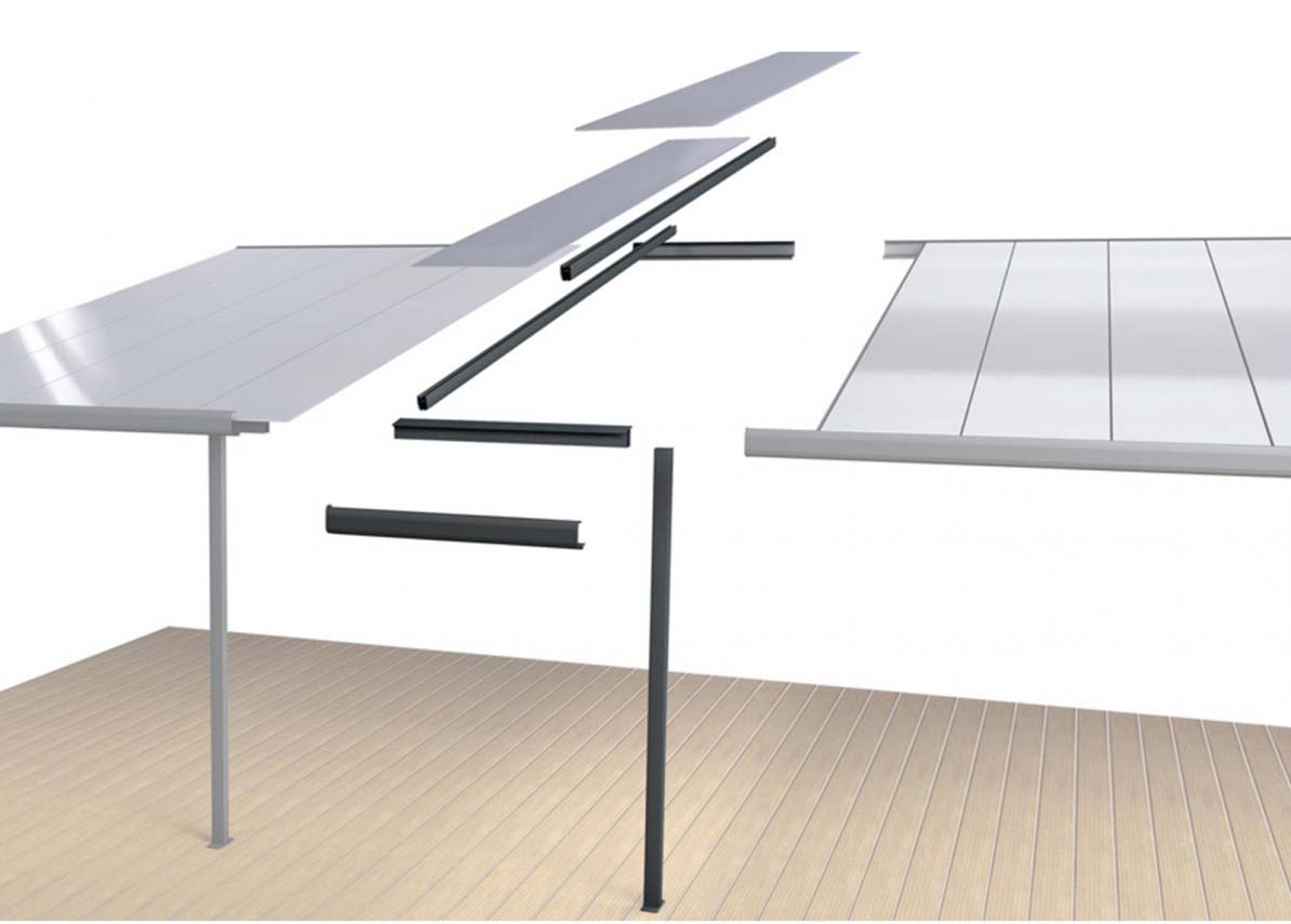Prodloužení pergoly Terrassendach original 1,20 x 4,06 m - bílá GU4293706