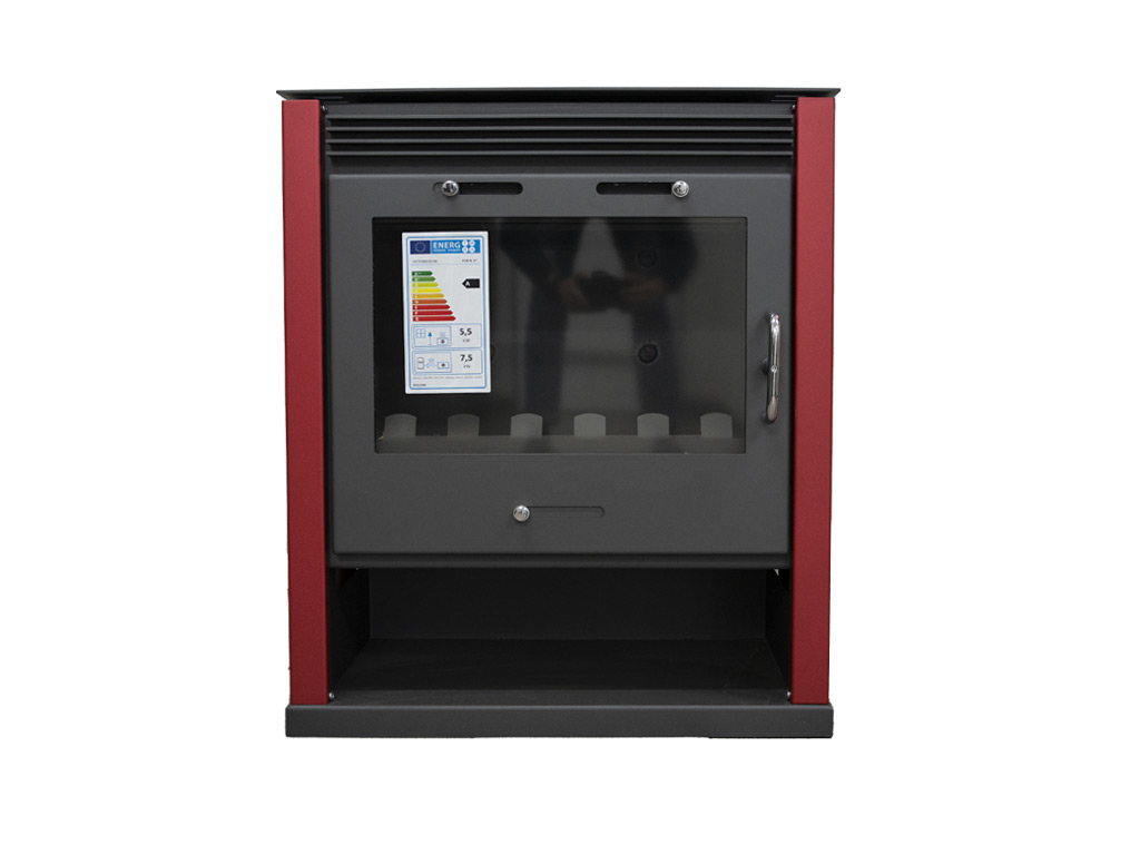 Krbová kamna s výměníkem VICTORIA Rubin B, červená HO7037