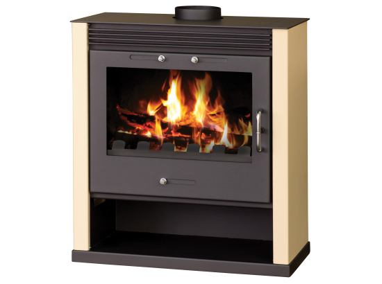 Krbová kamna s výměníkem VICTORIA Rubin B, slonová kost HO3073