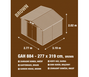 Zahradní domek GAH 884 - 277 x 319 cm, hnědý PE63900567 - Obrázek 7