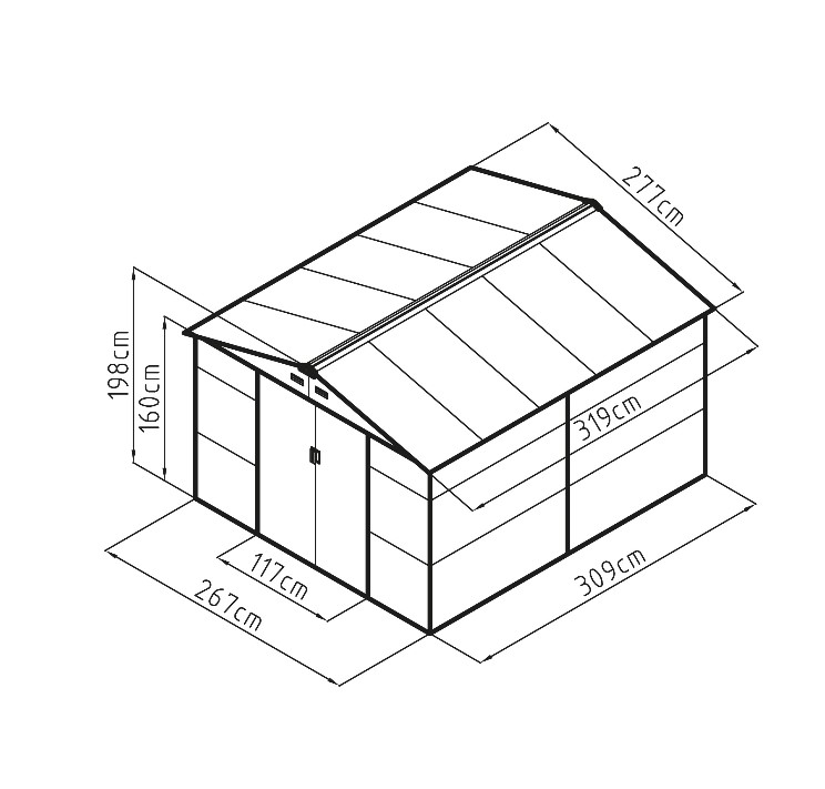 Zahradní domek GAH 884 - 277 x 319 cm, hnědý PE63900567 (obrázek 9)