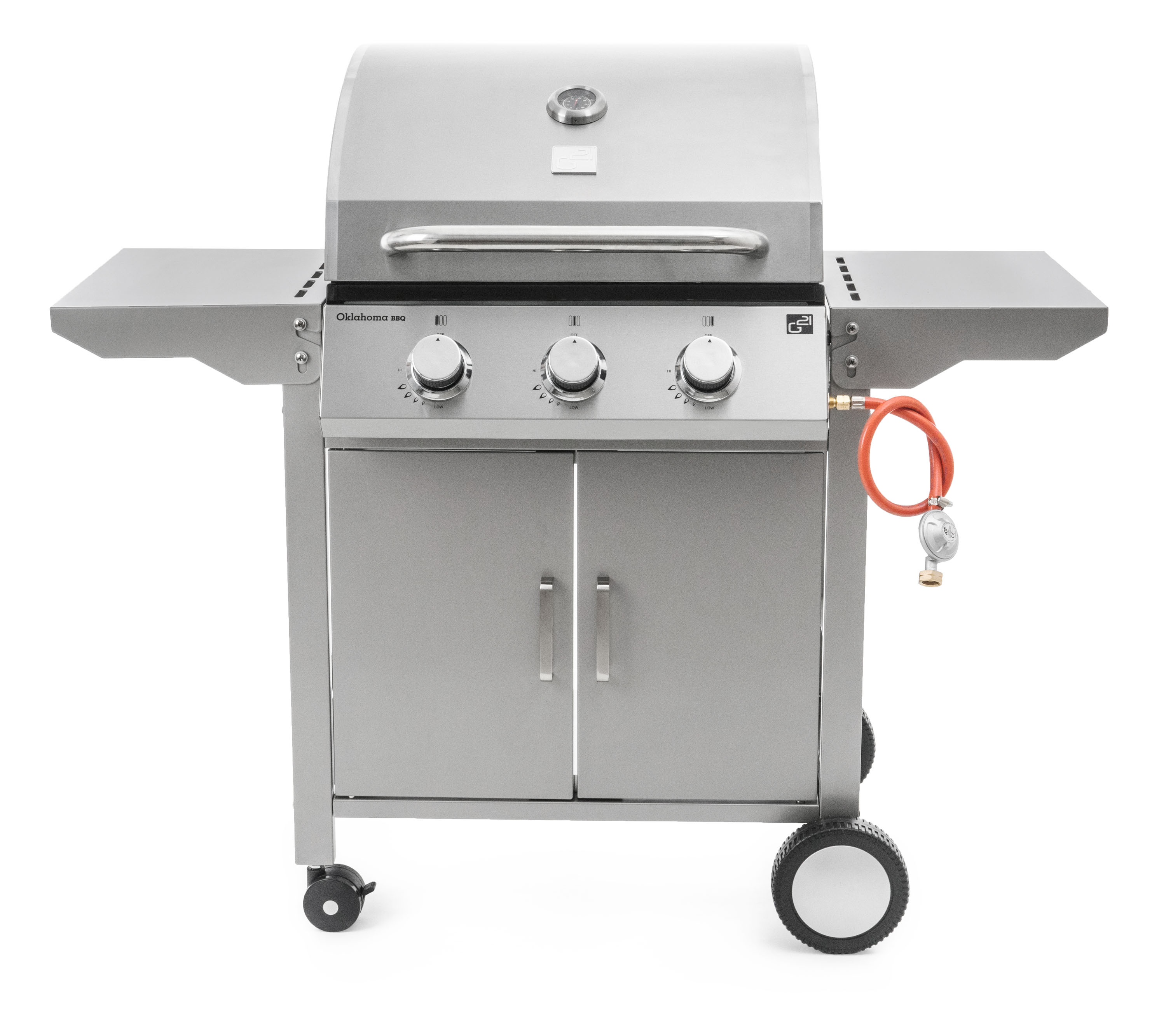 Plynový gril G21 Oklahoma, BBQ Premium Line 3 hořáky + zdarma redukční ventil PE6390310