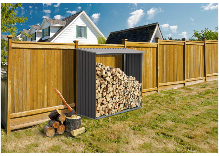 Přístřešek na dřevo G21 WOH 136 - 182 x 75 cm, šedý - Obrázek 2