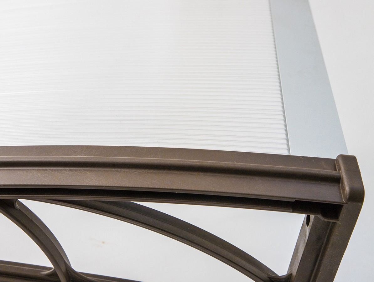 Vchodová stříška VALTELLINA 120 x 82 cm hnědá / čirá GU7315142 - Obrázek 4