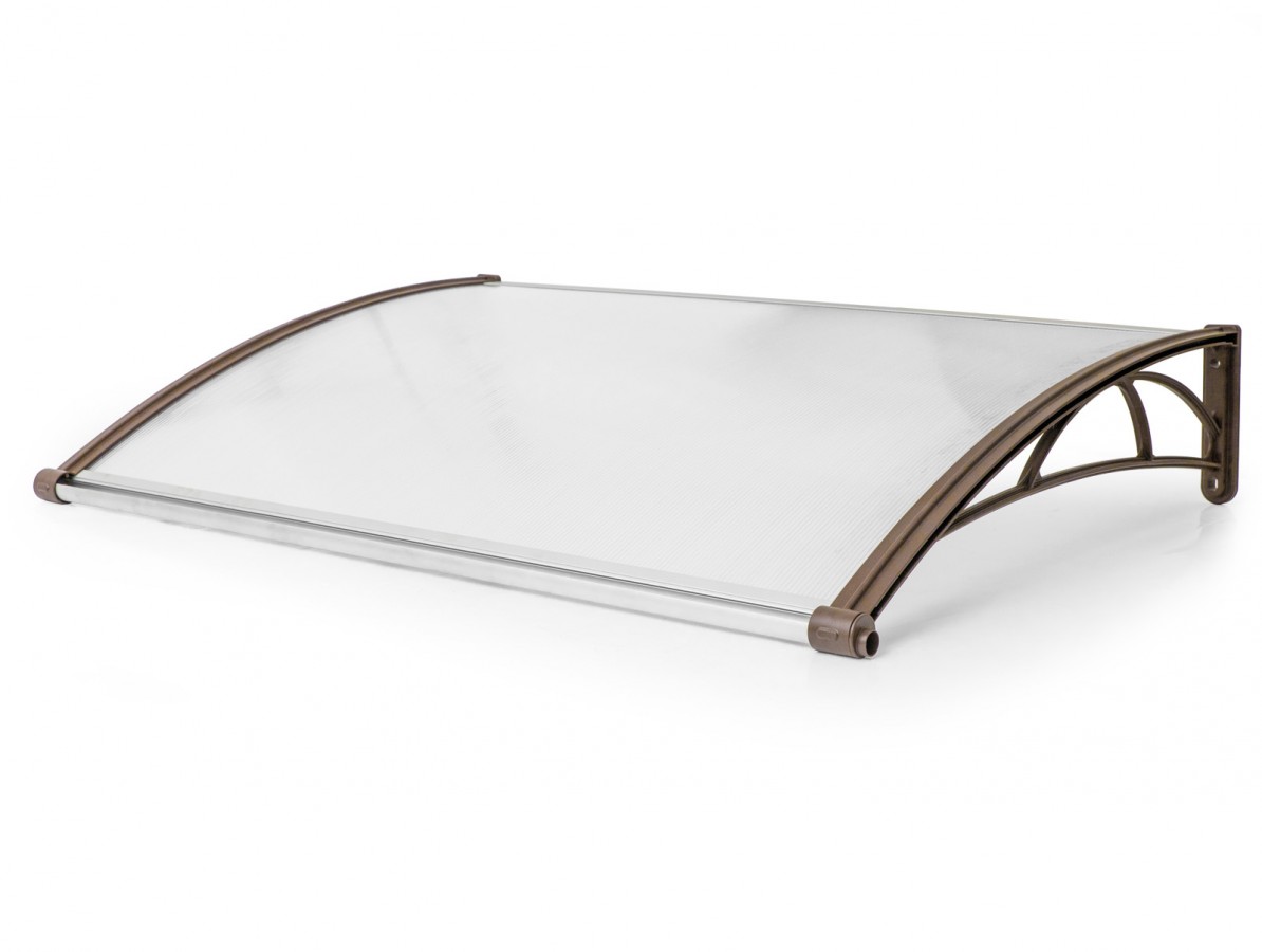 Vchodová stříška VALTELLINA 120 x 82 cm hnědá / čirá GU7315142