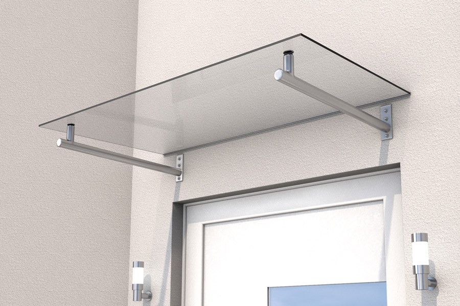 Vchodová stříška Guttavordach HD 160 x 100 cm stříbrná / čirá