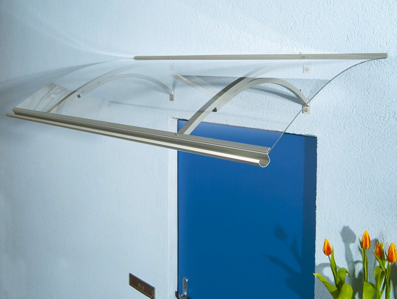 Vchodová stříška SWING 160 x 87 cm stříbrná a čirá