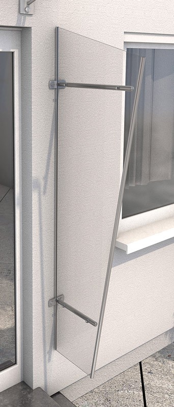 Vchodová stříška Guttavordach PT/GR s boční stěnou v černé barvě