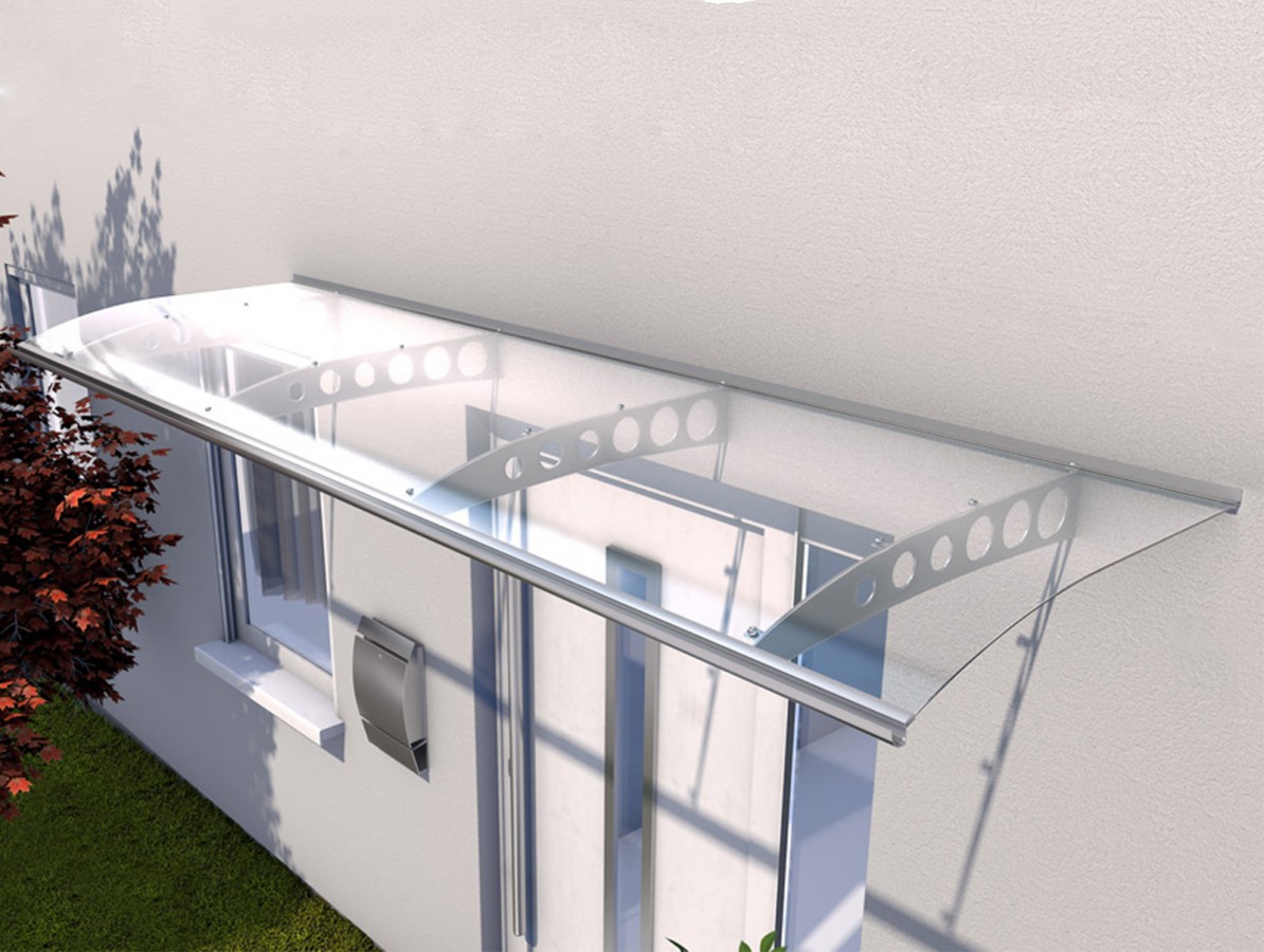 Vchodová stříška Guttavordach PT/ET 160 x 90 cm stříbrná / čirá