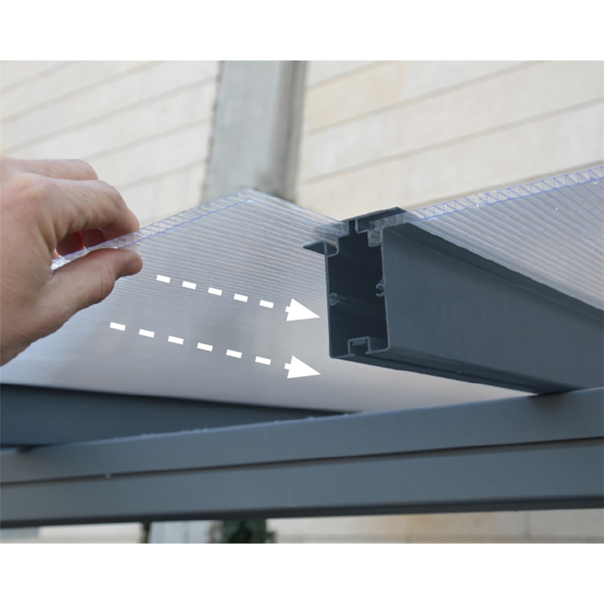 Hliníková pergola PALRAM Sierra 5400 antracit 3 x 5,46 GD703122 (obrázek 3)