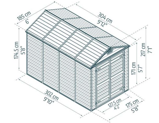 Zahradní domek Palram SkyLight 6x10 antracit GD705802 (obrázek 11)